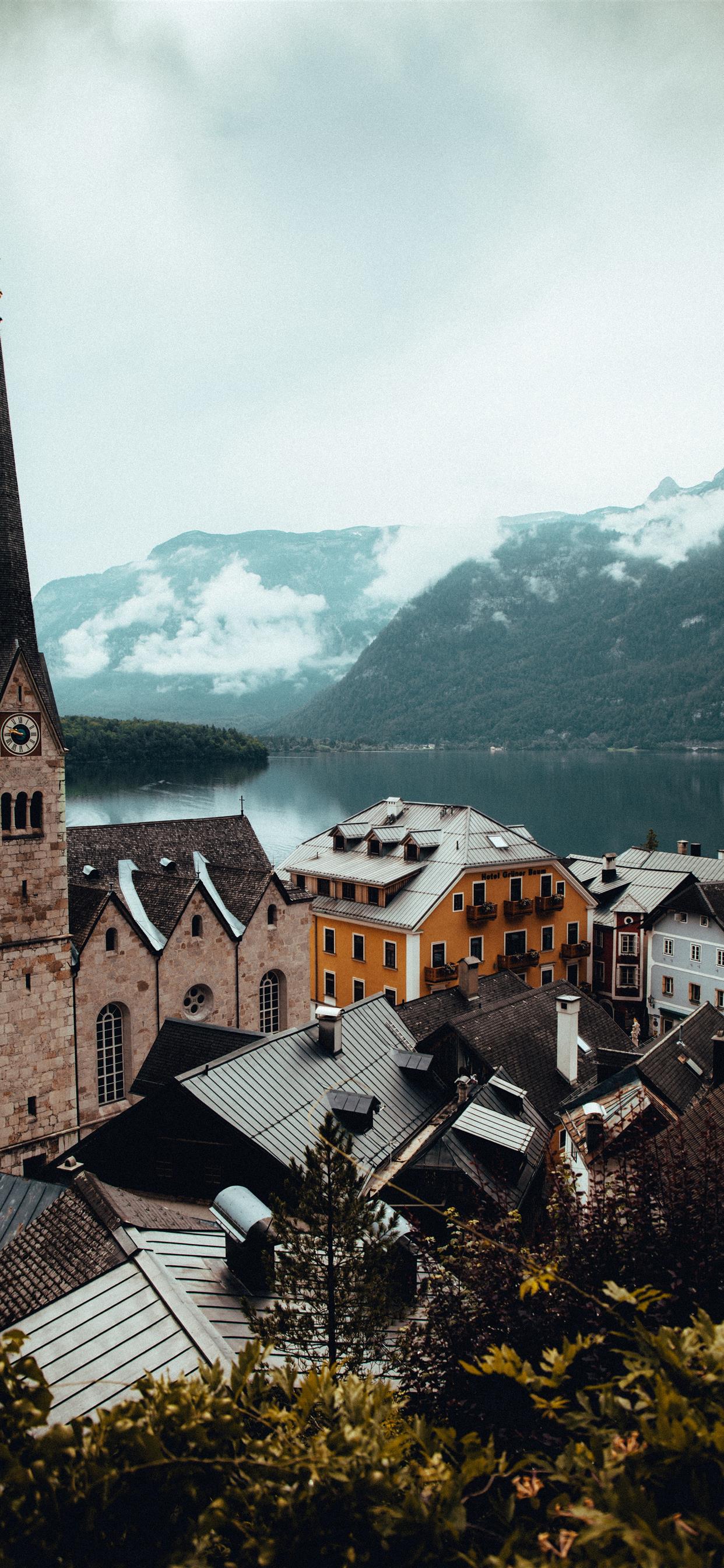 1242x2688 Hallstatt Австрия iPhone X Скачать обои бесплатно