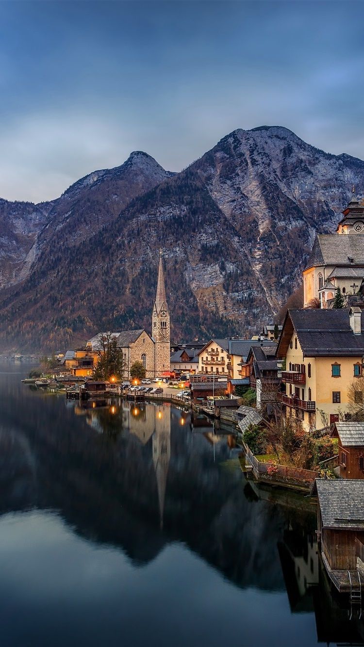750x1334 Hallstatt Austria | Швейцария обои Гальштат, Австрия Крутые места для посещения 