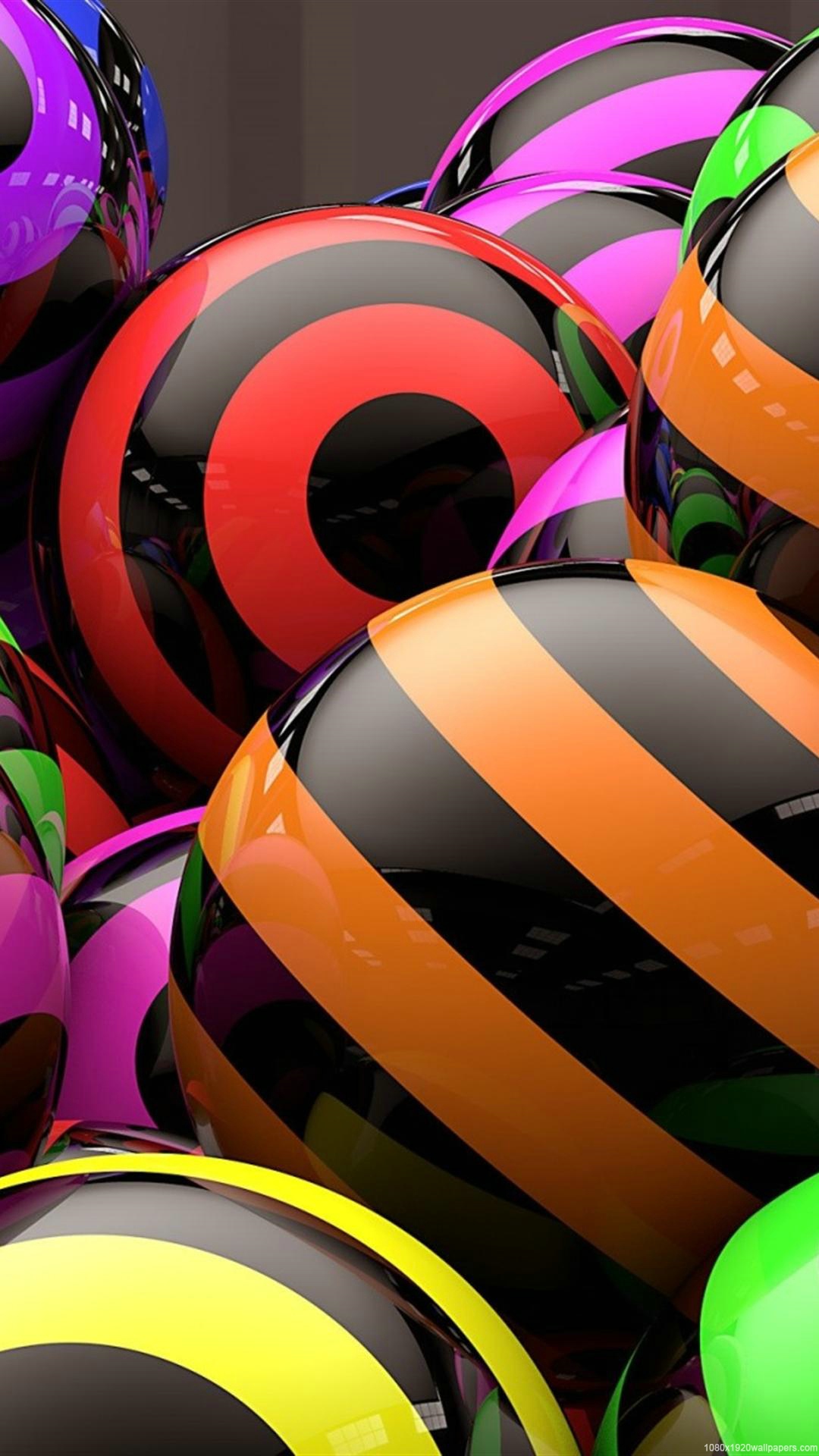 1080x1920 1080x1920 3d Line Balloon Stripe Яркие обои HD 