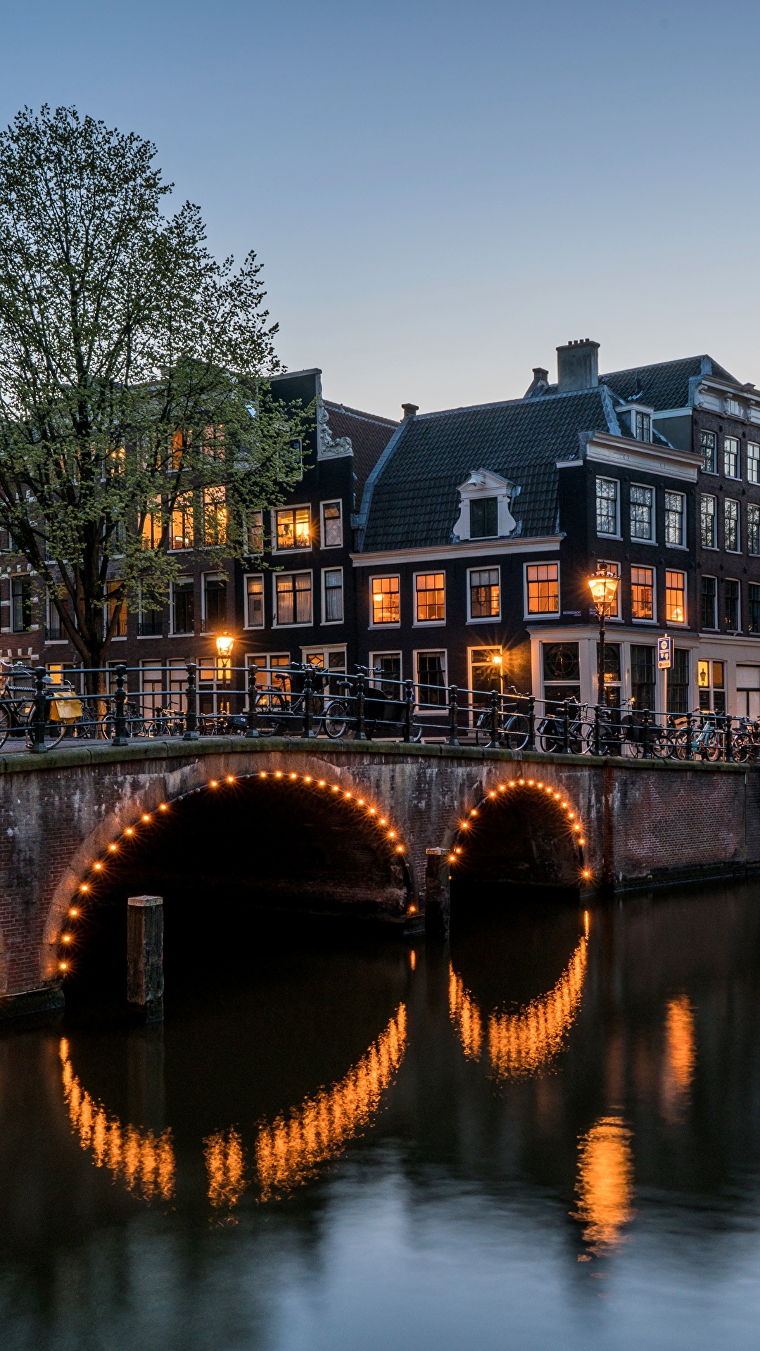 1080x1920  Image Амстердам Нидерланды Кайзерсграхт Мосты река 1080x1920