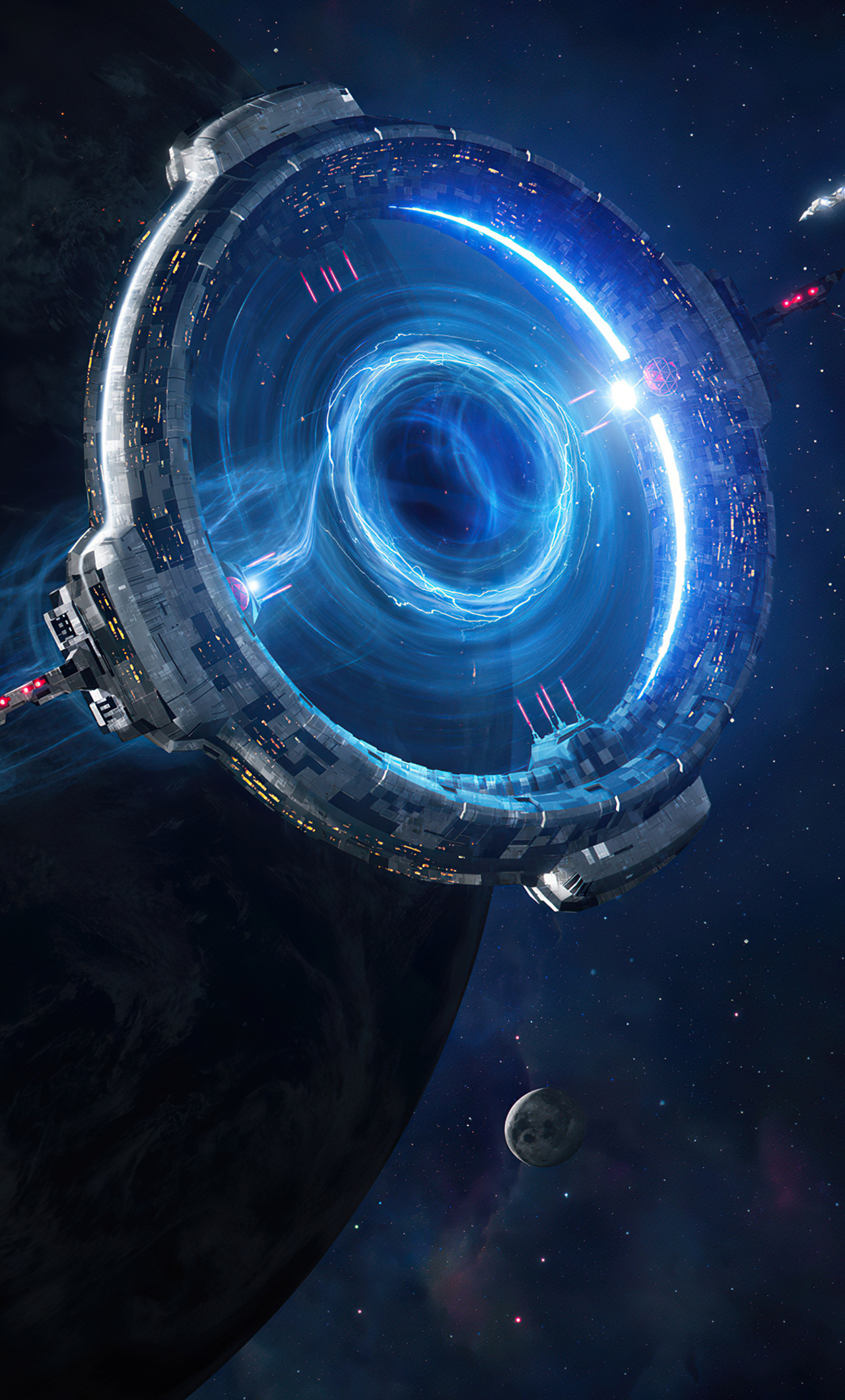 1280x2120  1280x2120 Jumpgate в Earth Orbit 4K iPhone 6+ HD 4K обои, изображения, фоны, фотографии и картинки