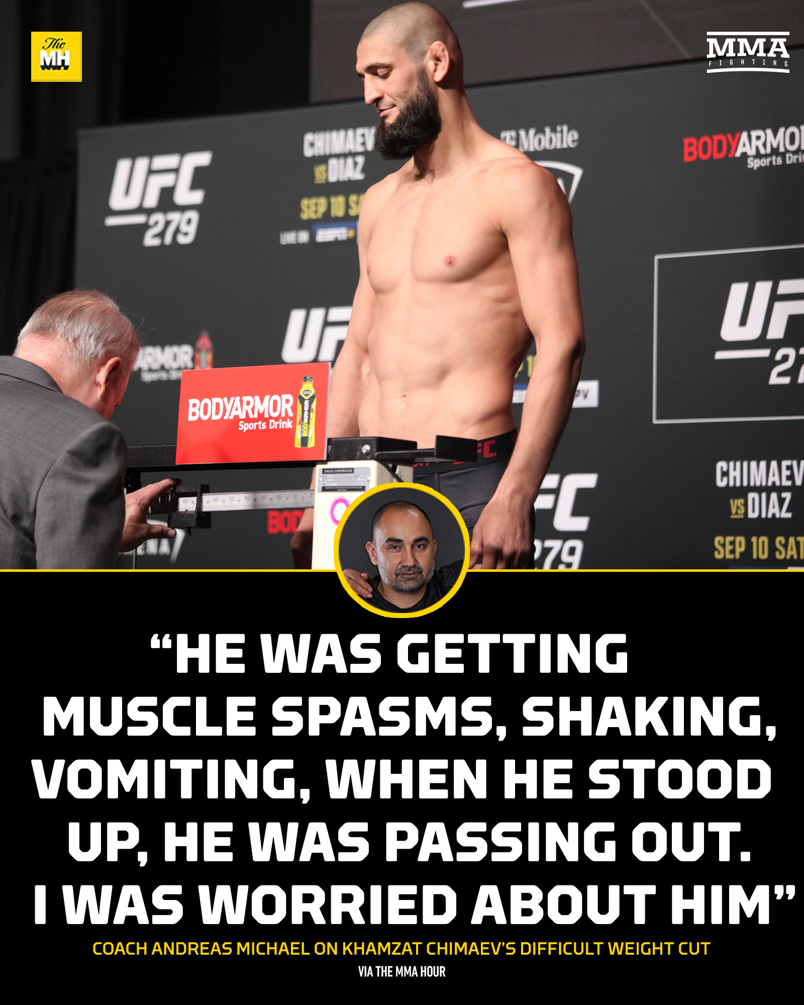 1600x2000  Mmafighting.com в Твиттере: \ "Тренер Андреас Майкл беспокоился о Хамзате Чимаева во время его трудного снижения веса