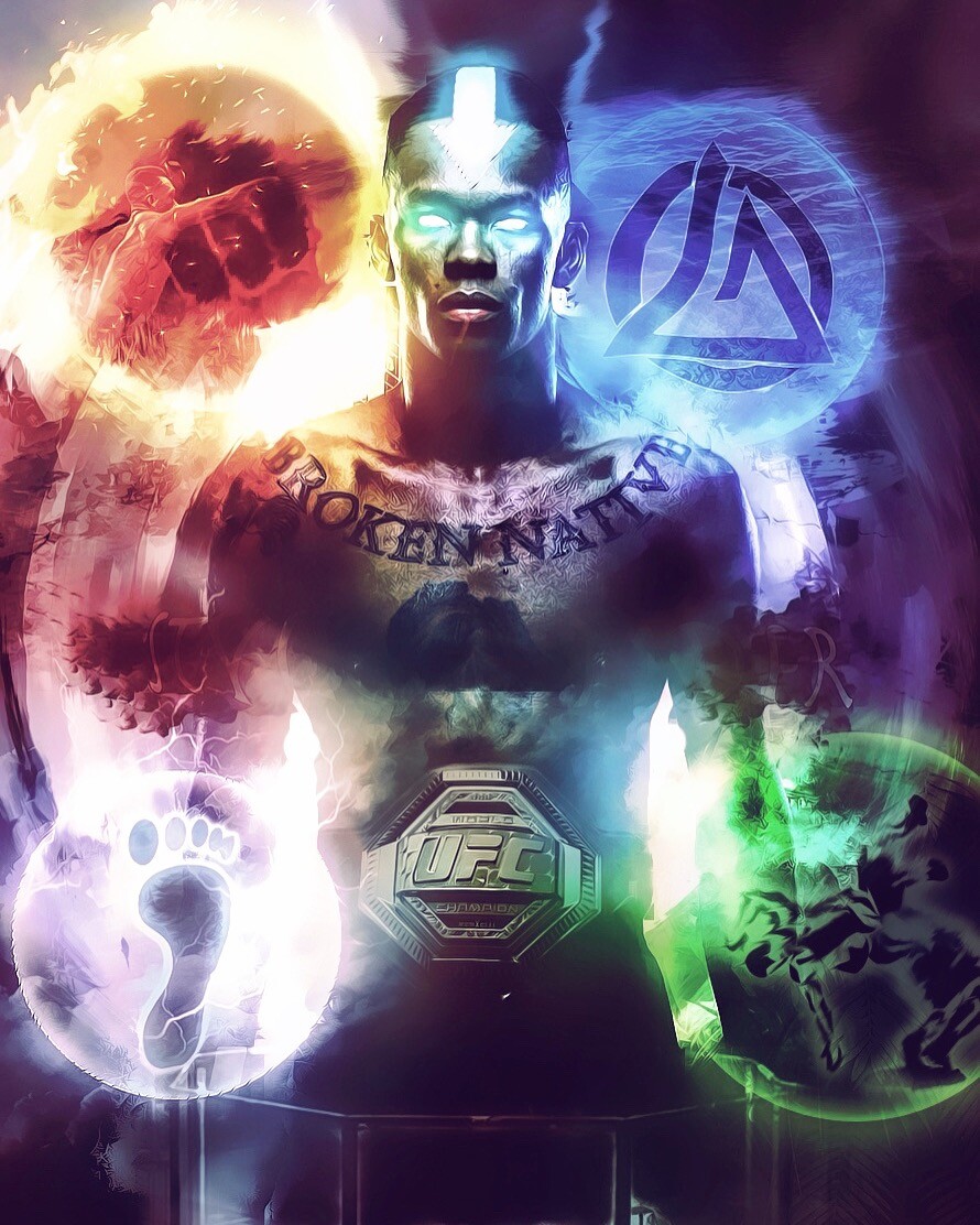 890x1112  Скачать чемпион UFC Израиль Адесанья Портрет Обои | Wallpapers.com