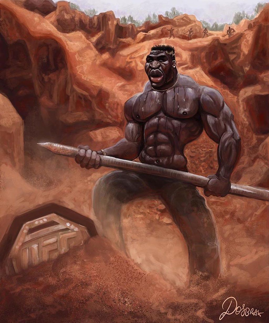 1024x1229  153,1K лайки, 980 комментариев - Фрэнсис Нганну (@Francisngannou) в Instagram: «Спасибо за удивительные работы @dosbrak?… | Классные произведения искусства, произведения искусства, популярные артисты