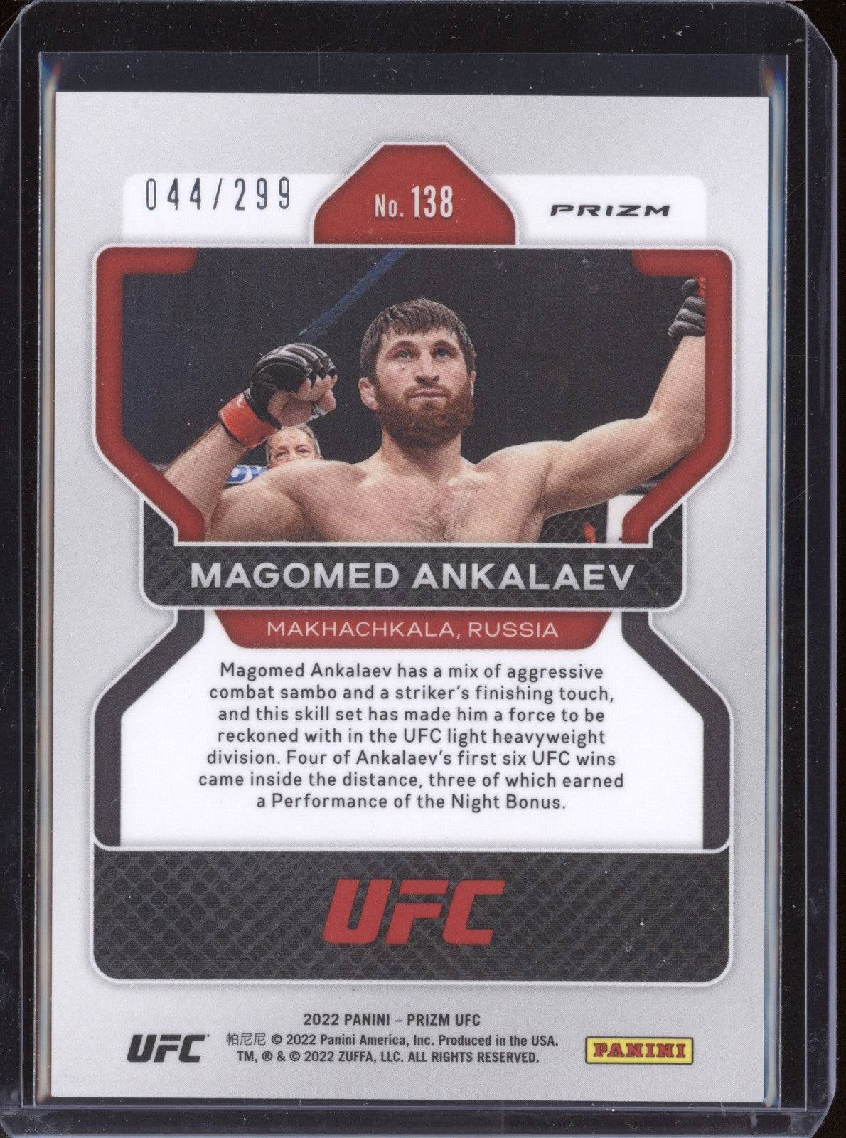 1190x1600  Magomed Ankalaev 2022 Panini Prizm UFC 138 Red 44/299 - хобби