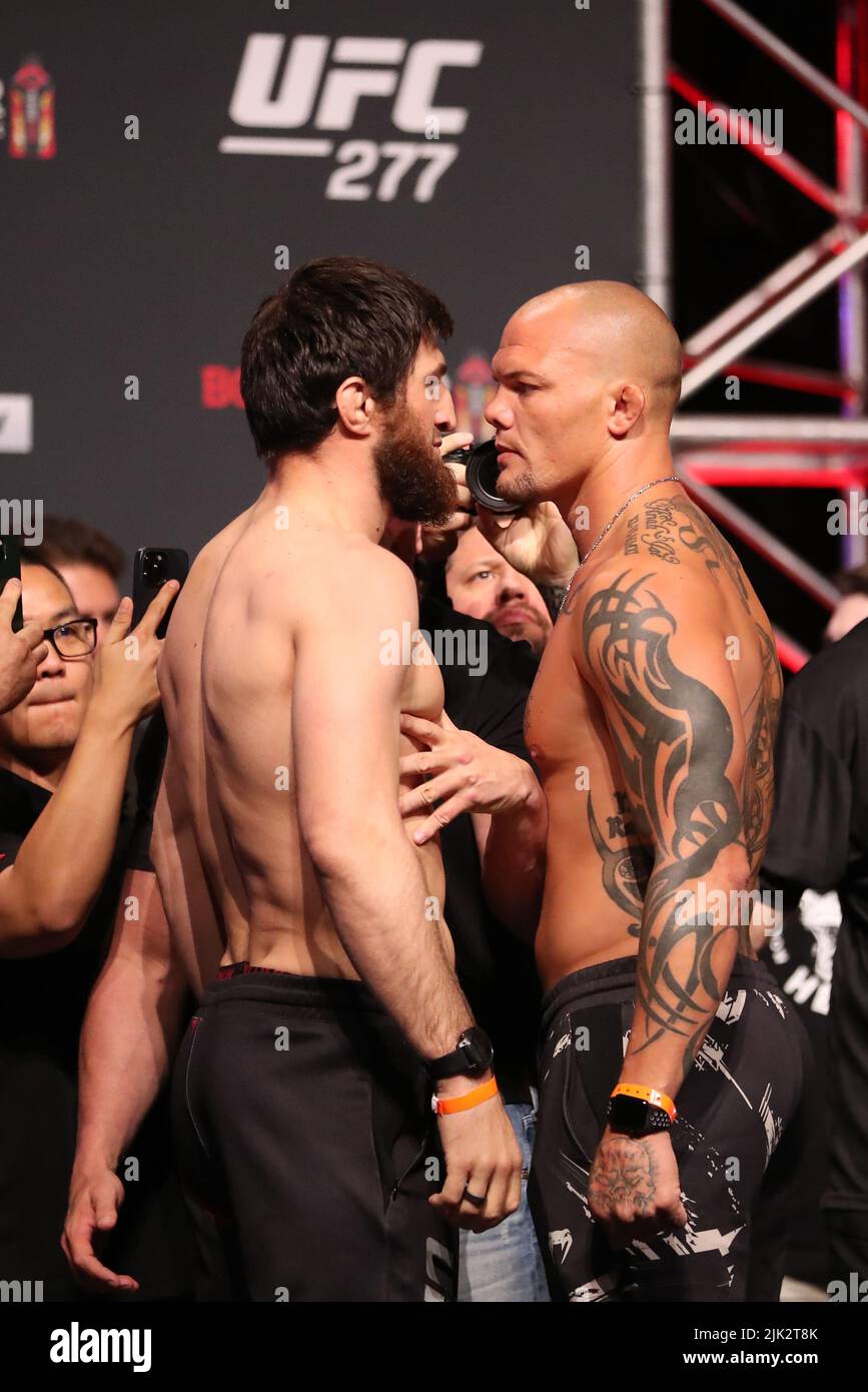 867x1390  UFC 277 Face Offs -fotos und -bildmaterial в Hoher auflösung -Alamy