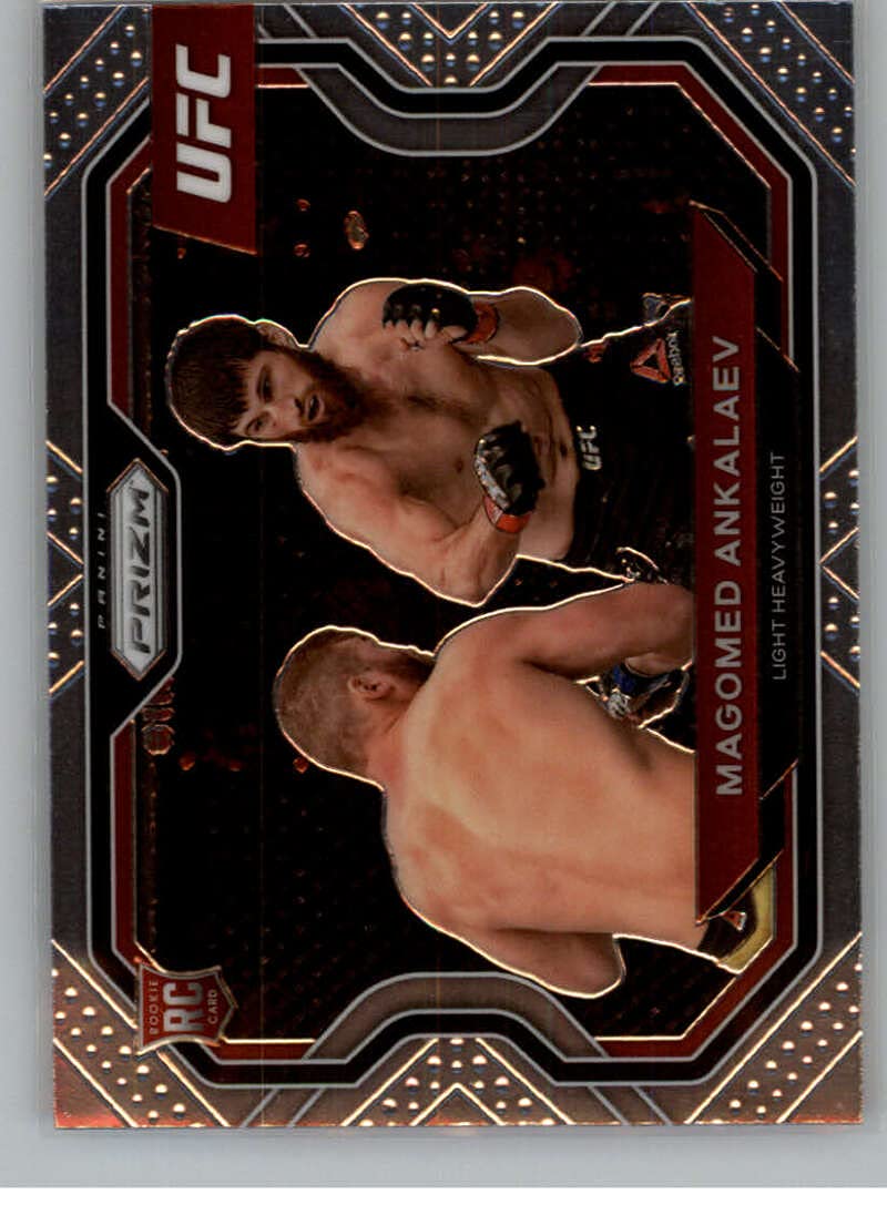 800x1087  Amazon.com: 2021 Panini Prizm UFC MMA #123 Magomed Ankalaev Light Tealweight Horizontal Официальная официальная карта смешанных боевых искусств в Raw (NM или лучше): Arte Coleccionable Y Bellas Artes