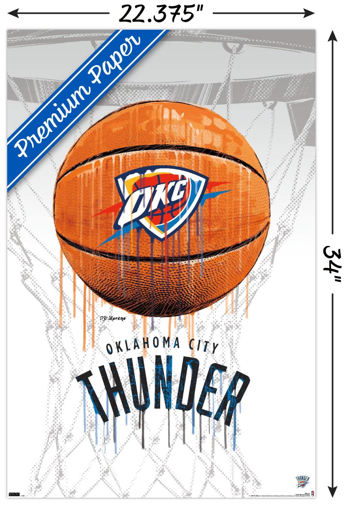 1153x1679  Amazon.com: Trends International NBA Оклахома -Сити Гром - Drip Basketball 21 плакат стены, 22,375 \ »x 34 \