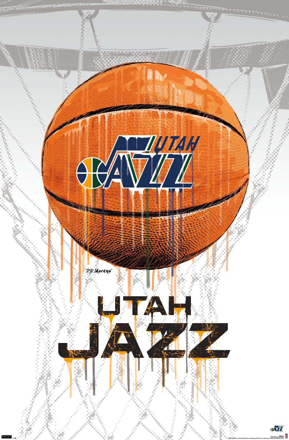 1185x1800  NBA Utah Jazz - Drip Basketball 21 плакат на стене, 22.375 \ "x 34 \" - walmart.com