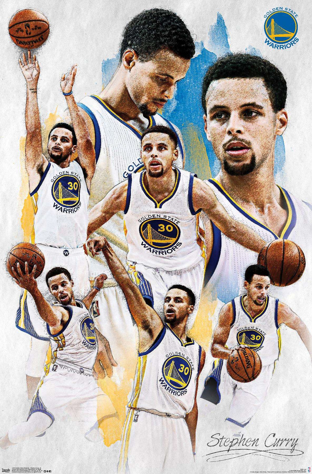 1185x1800  NBA Golden State Warriors - Стивен Карри 16 Плакат стены, 22,375 \ "x 34 \