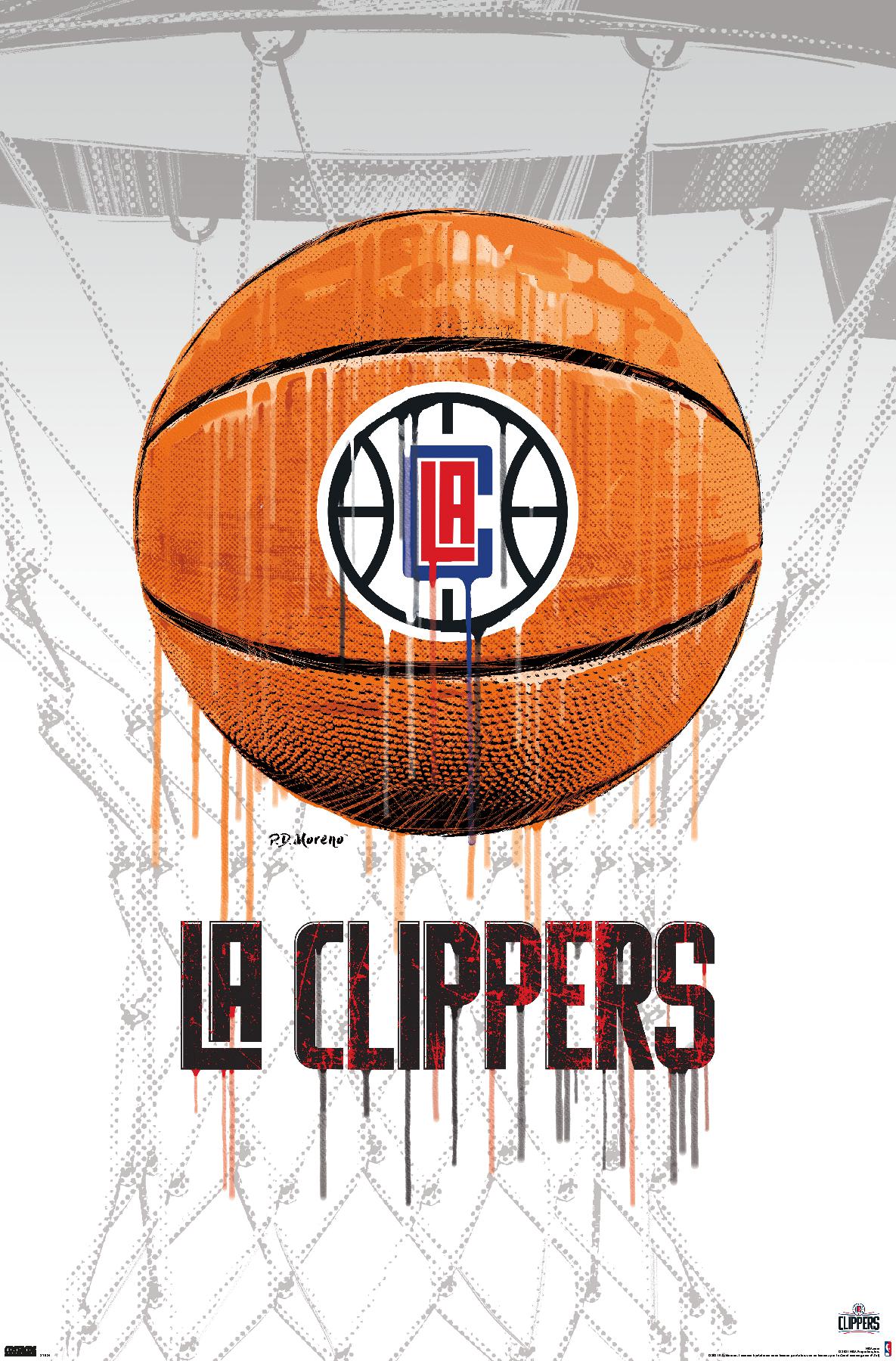 1185x1800  NBA Los Angeles Clippers - Drip Basketball 21 Плакат стены с деревянной магнитной рамой, 22.375 \ "x 34 \" - Walmart.com