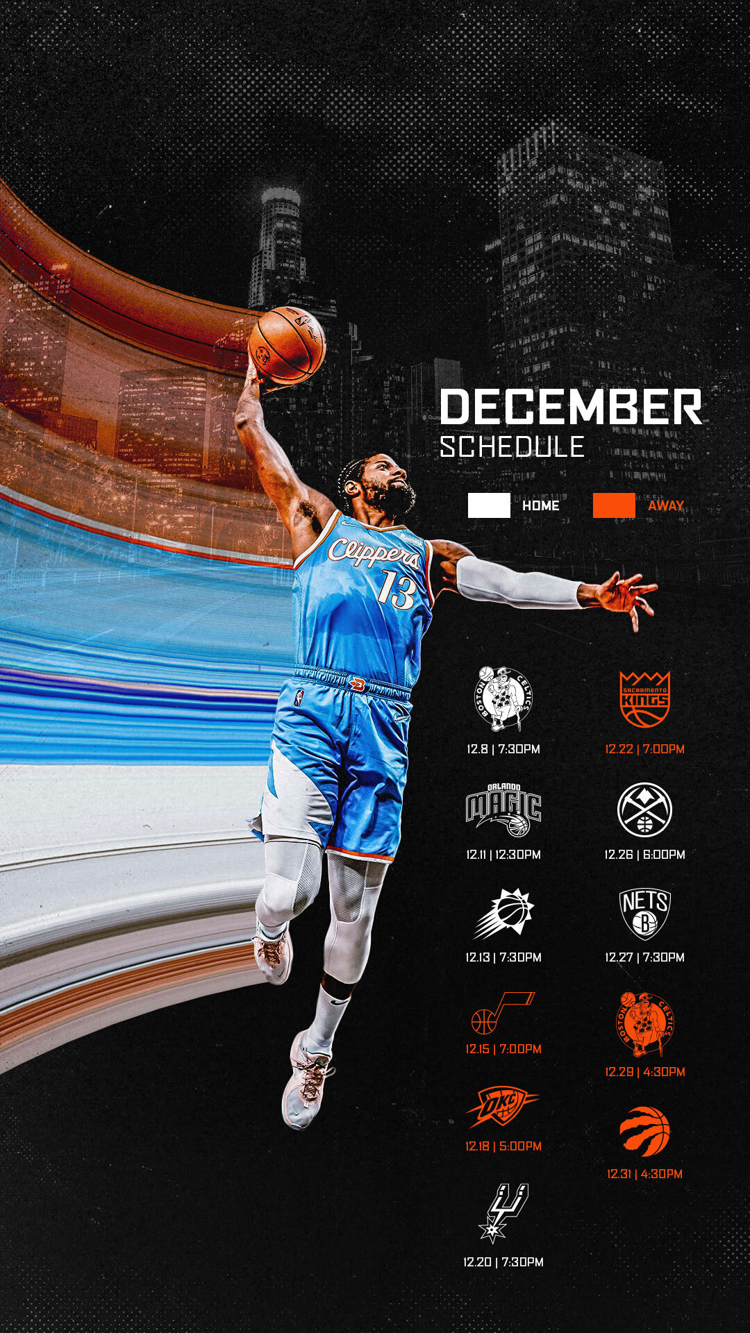 1080x1920  La Clippers | Расписание обоев