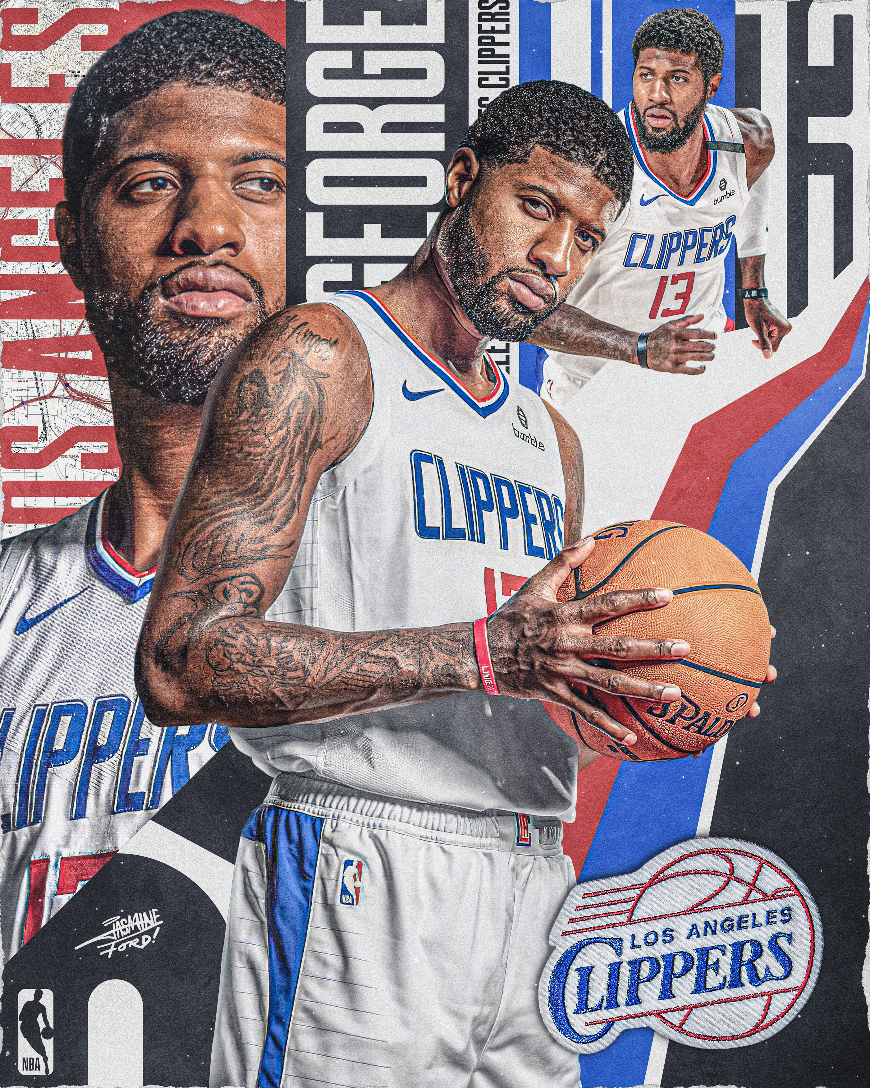 2800x3500  Пол Джордж #13 | La Clippers на Behance