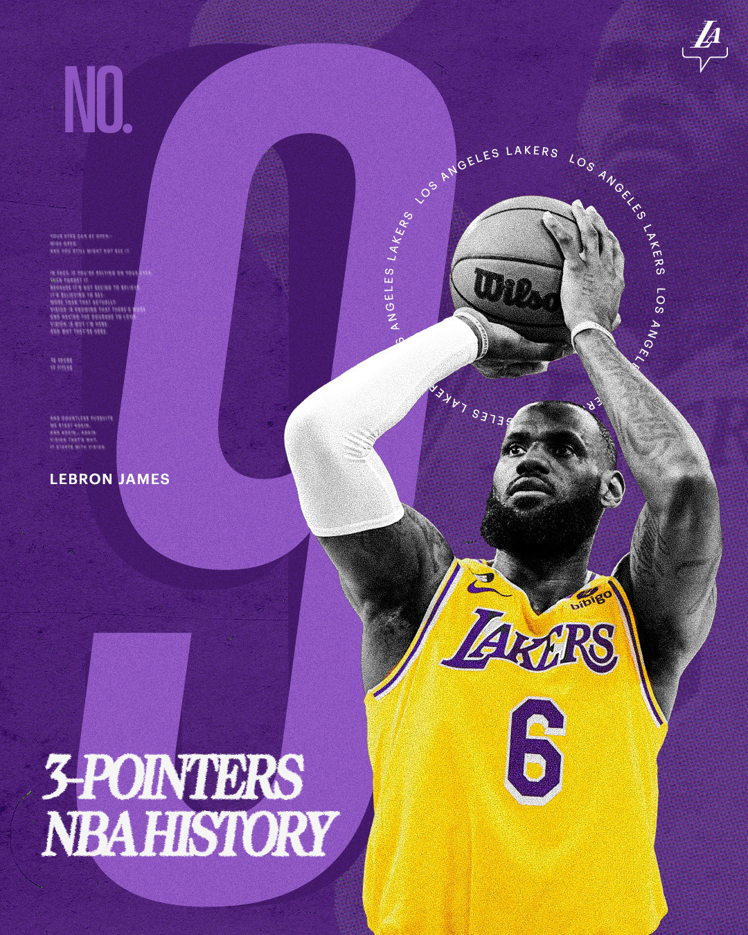 1080x1350  Los Angeles Lakers в Twitter: \ "Splash. Lebron перемещается до девятого за все время для изготовленных трехочковых.