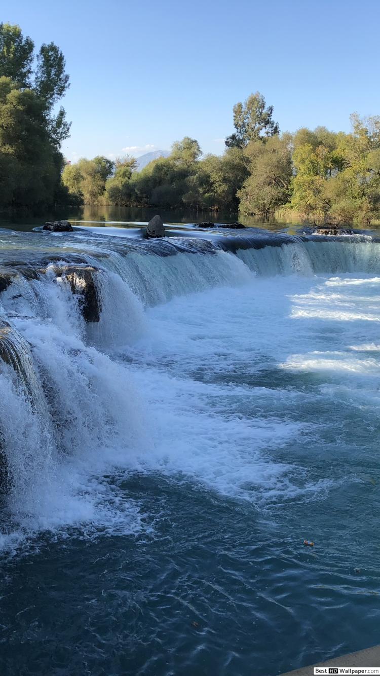 750x1334  Manavgat Waterfall Landspace Анталия Турция HD обои скачать 