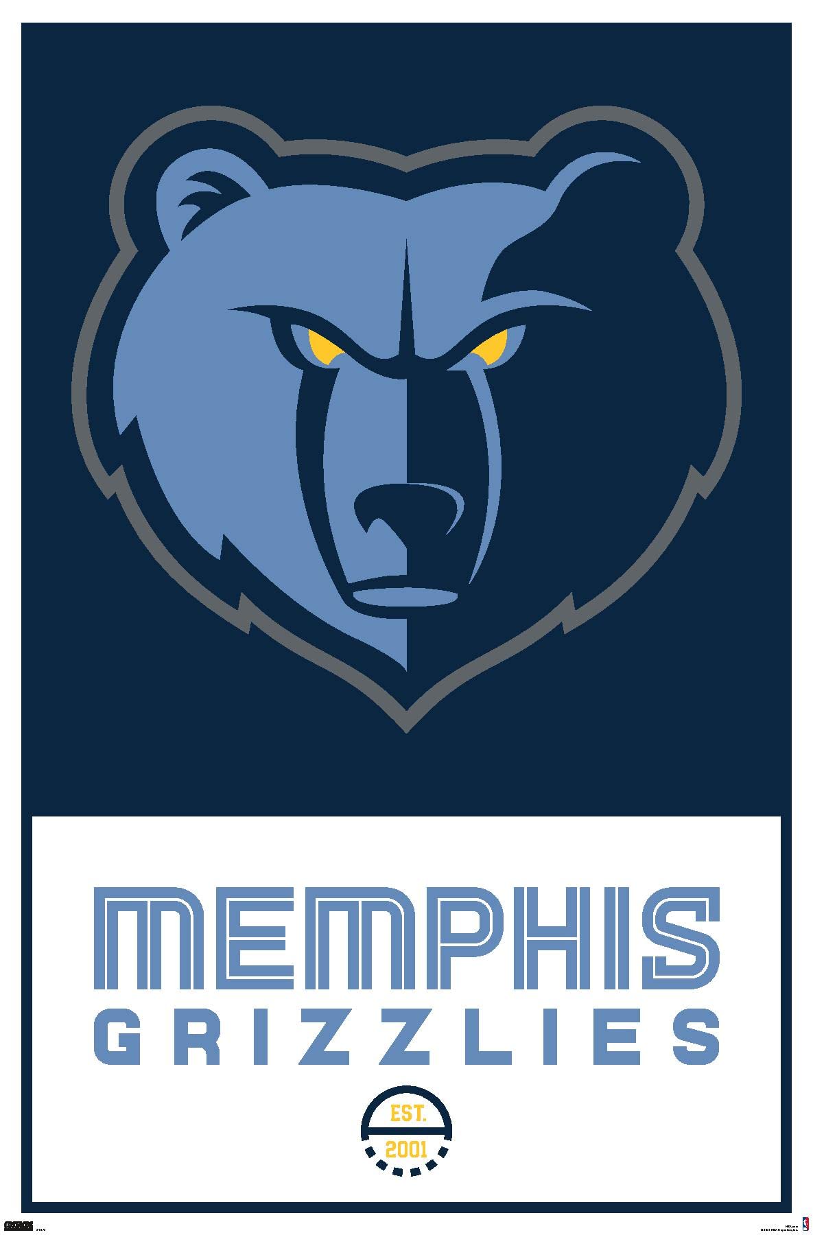1185x1800  Trends International NBA Memphis Grizzlies - логотип 21 плакат стены, 22,375 \ "x 34 \