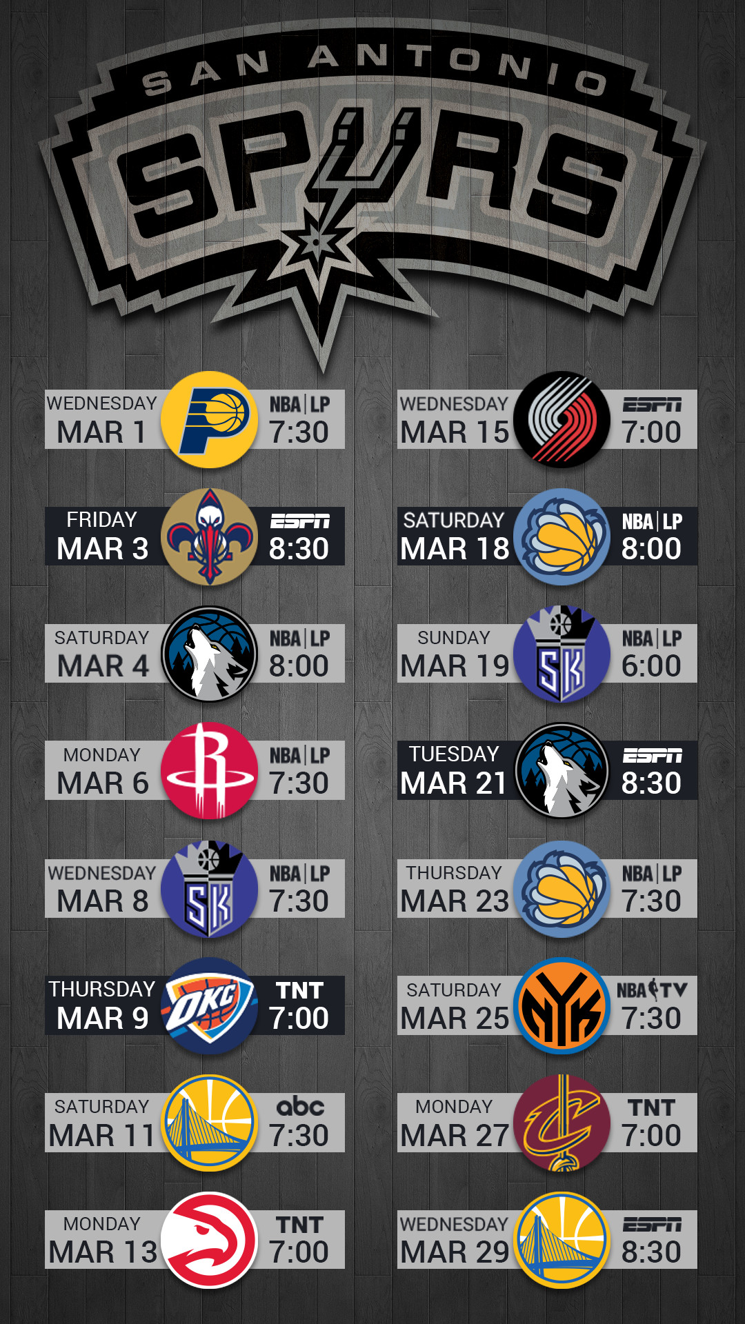 1080x1920  San Antonio Spurs 2017 Мобильные блокировки обои для iPhone, Android, Pixel