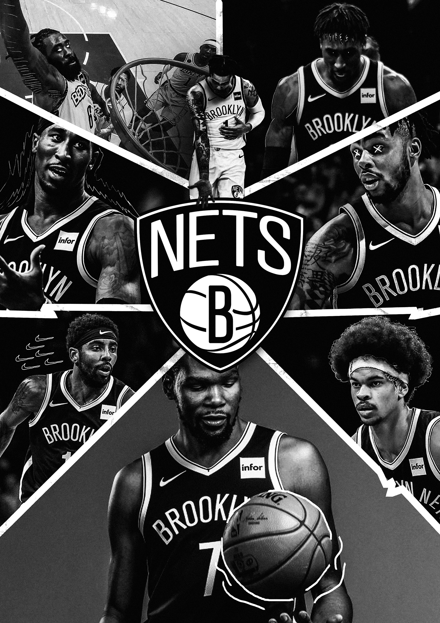 1400x1980  Скачать Nets Kevin Durant Cool обои | Wallpapers.com