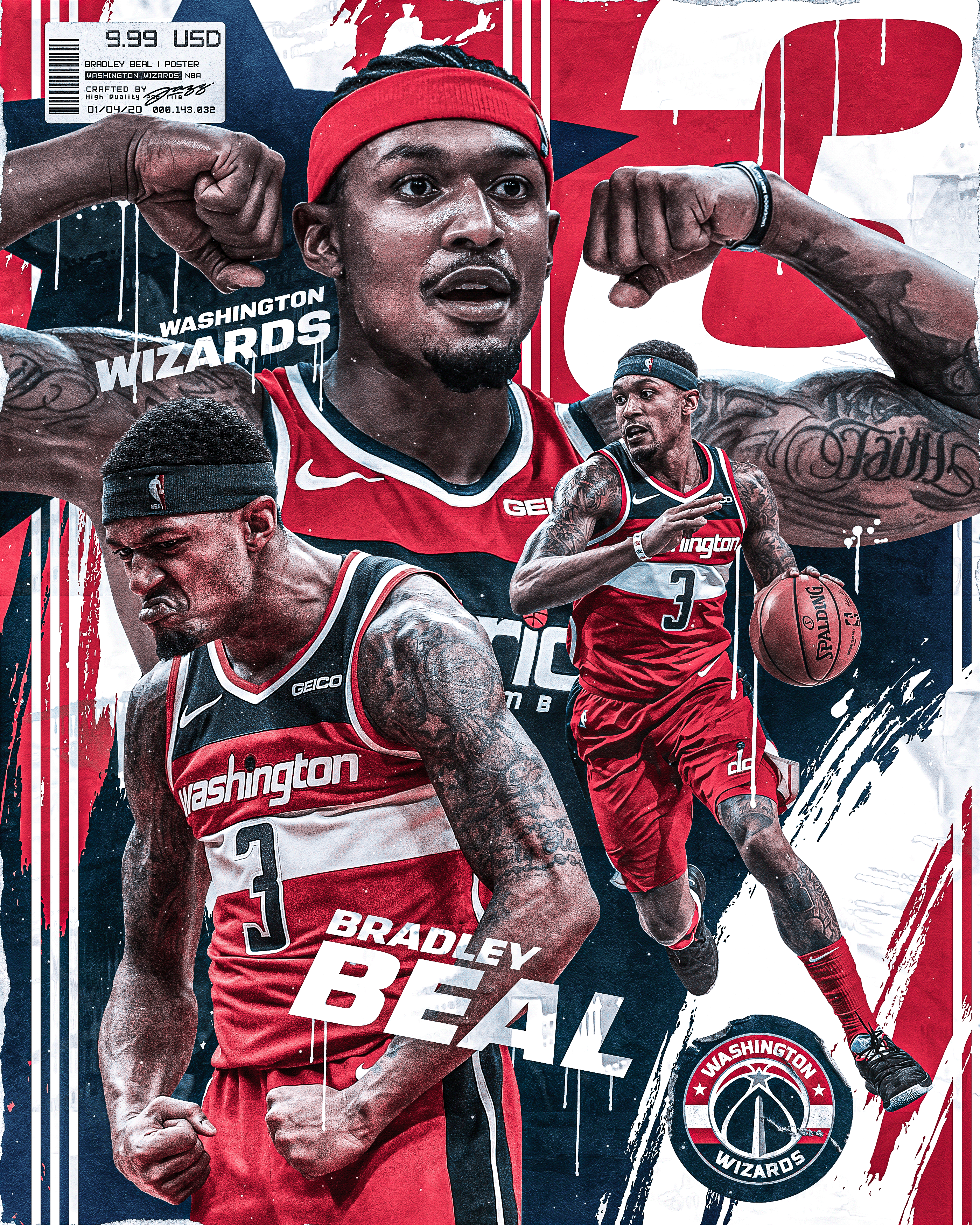 2800x3500  Брэдли Бил #3 | Washington Wizards на Behance
