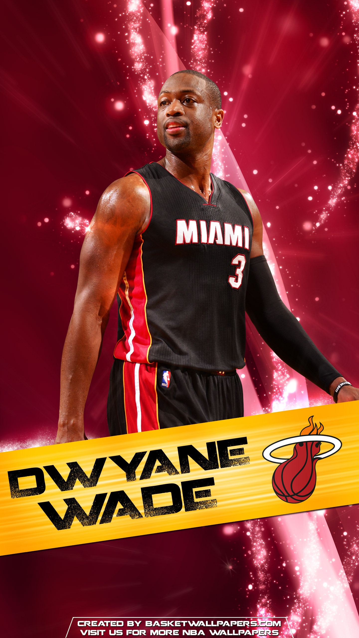 1440x2560  Бесплатно скачать Dwyane Wade Miami Heat 2016 Mobile Wallaper Basketball [1440x2560] для вашего рабочего стола, Mobile \ U0026 Tablet | Исследуйте 62+ Miami Heat HD обои 2016 | Miami Heat обои HD, Miami Heat