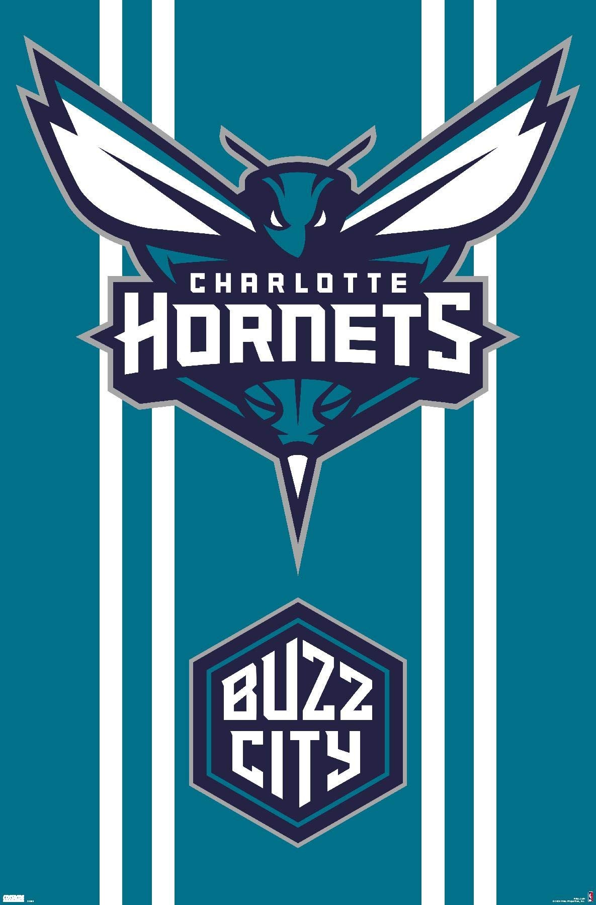 1185x1800  Amazon.com: Trends International NBA Charlotte Hornets-Logo 20 Стеновые плакаты, 14,725 в X 22.375, премиальная безропоктная версия: все остальное