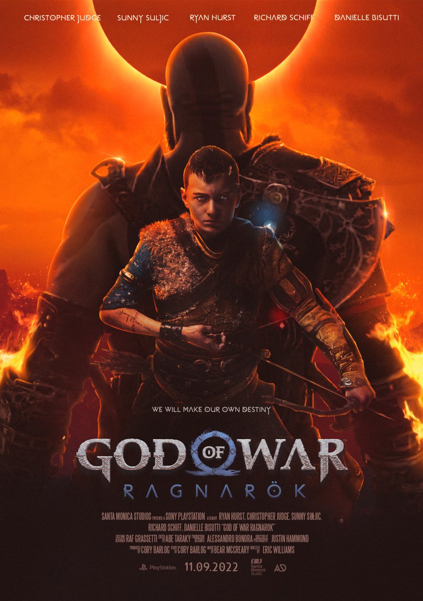 846x1200  Axel Almirón 🜃 В Твиттере: \ "Бог войны: Рагнарок 🔥 Фанарт стиль плаката #godofwar #godofwarragnarok @corybarlog https: //t.co/29dgjh71ls \"/твиттер
