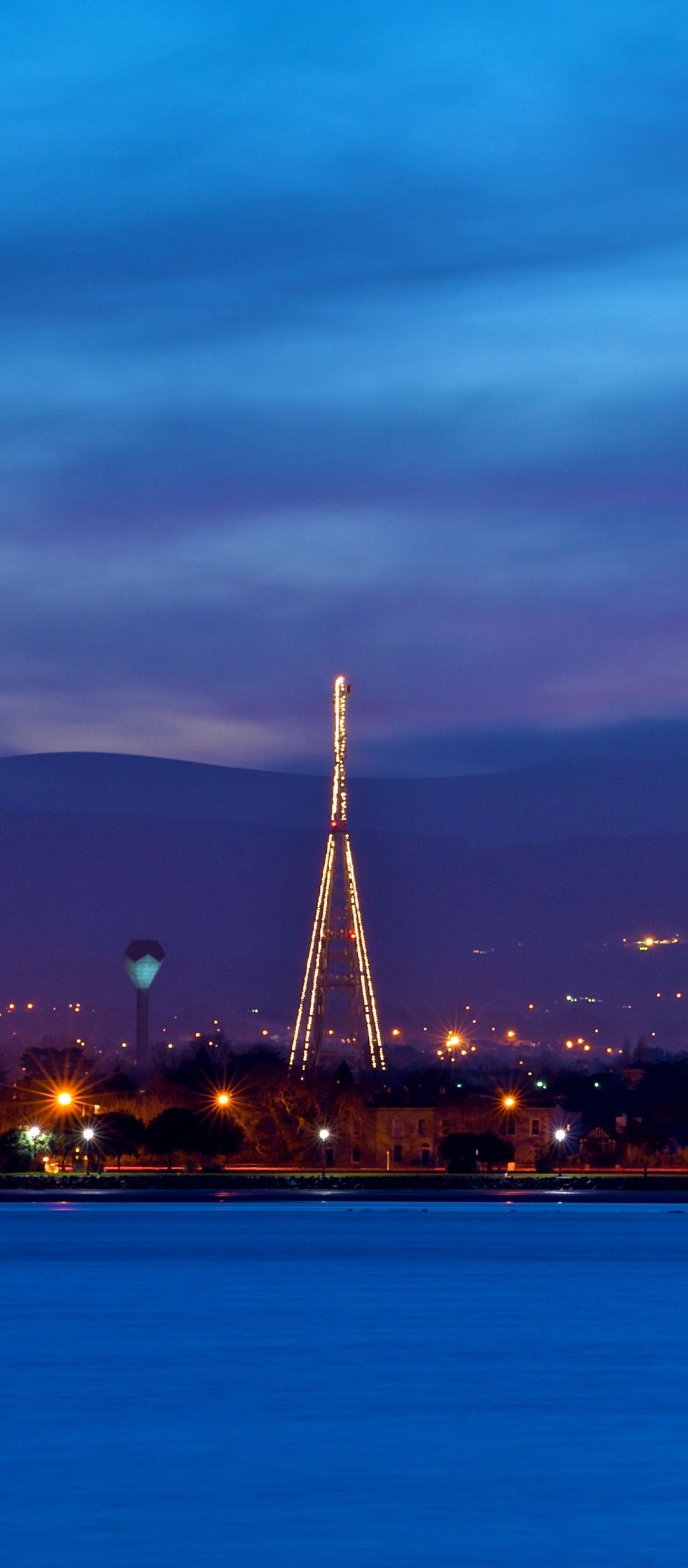 1080x2460   Ирландия Дублин Вечерние сумерки небесно-голубой - [1080x2460] 