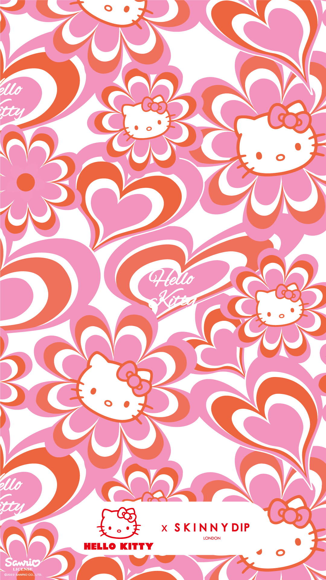 1080x1920  Hello Kitty x SkinnyDip Летний телефон Обои телефона