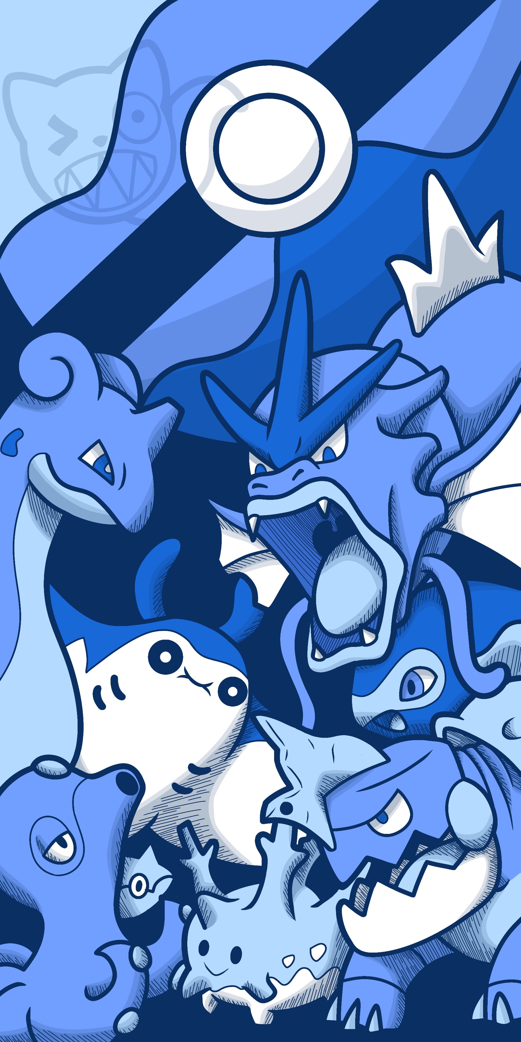 1800x3600  Тематические обои с водой, сделанные мной. Вы можете использовать его, если вы нигде не репостируете, или утверждаете, что это ваше собственное. : r/pokemonswardandshield