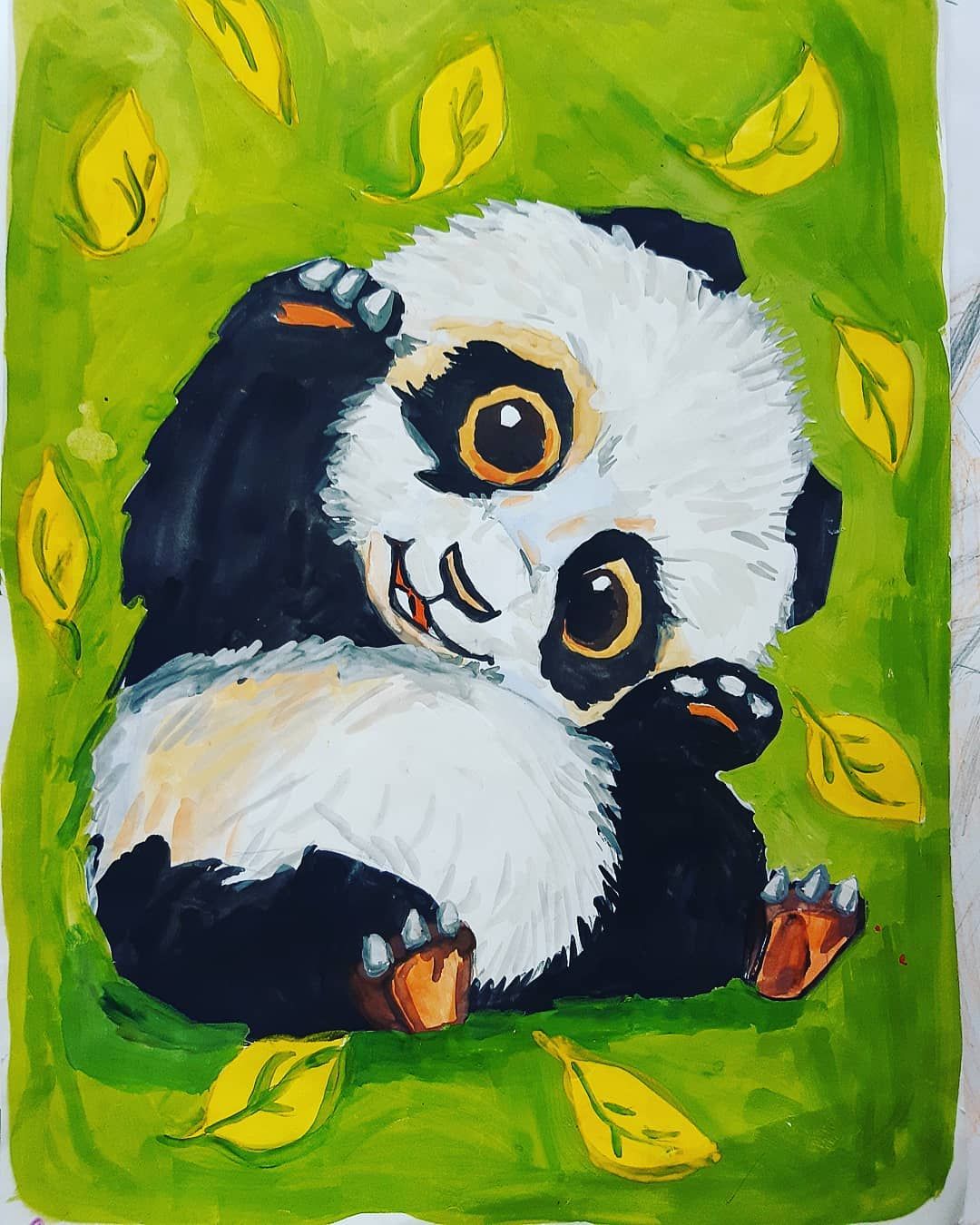 1080x1350  Панда от моих маленьких художников, возраст 7-9 лет. #рисование #рисунки  #рисуемвместе #мырисуем #детирисуют … | Изображение животного, Кошачий арт,  Детские рисунки