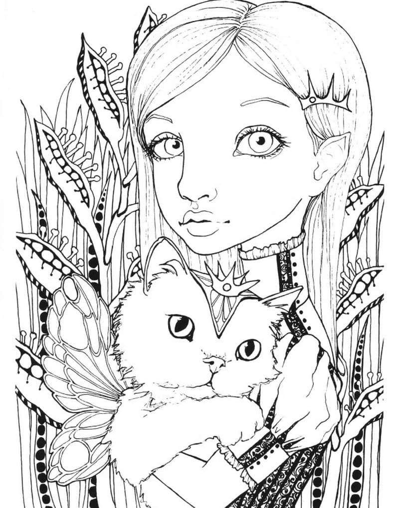 800x1020  Раскраски для девочек 14 лет. Распечатать бесплатно