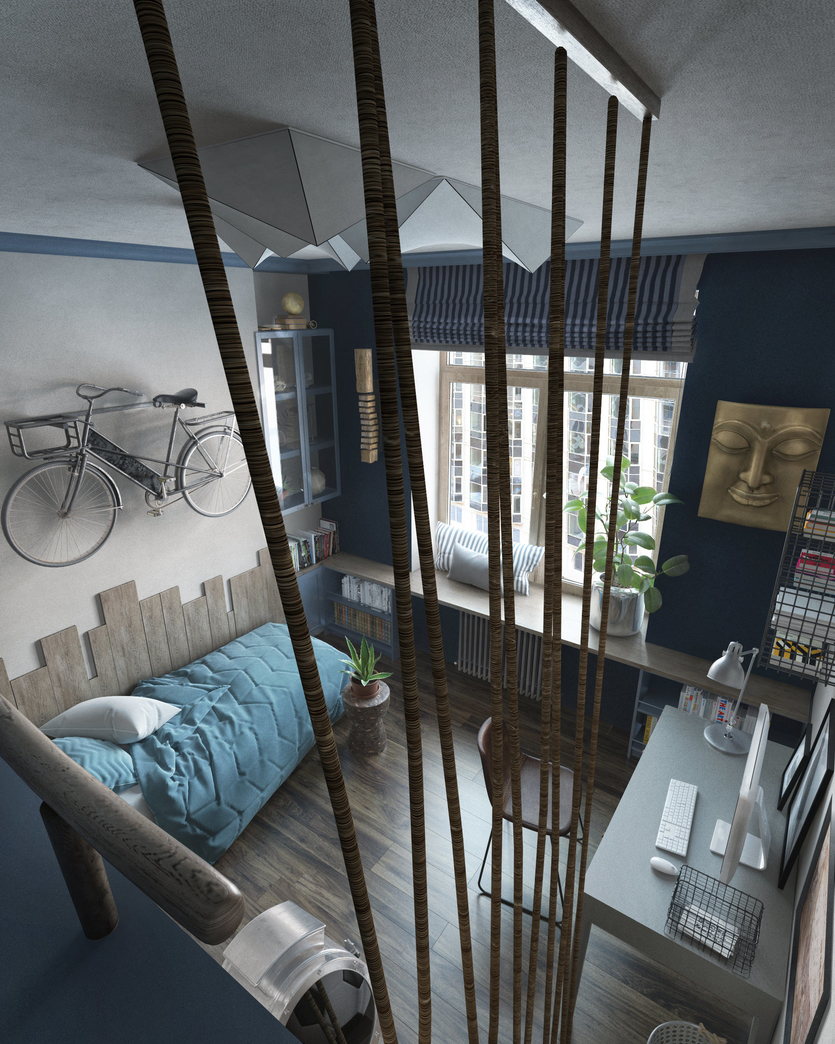 835x1044  Комната для подростка-мальчика: 72 идеи интерьера спальни в современном  стиле | SALON