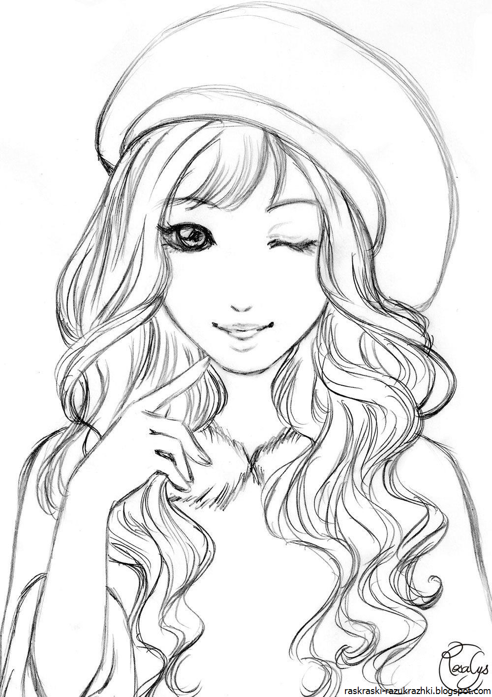 1000x1415  Девушка рисунок раскраска (26 фото) скачать