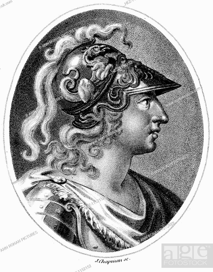 823x1050  Александр Великий (356-323 г. до н.э.), 1800. Романтическое изображение Александра в племенном шлеме, изображение с изображением, изображение и права. Картинка HEZ-1152152 | AgeFotostock