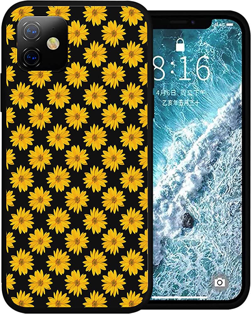 799x1000  Amazon.com: качание жираффи, совместимое с iPhone 14 Case 6,1 дюйма, Daisy Black Foine Cash Case Ultra Slim Thin Silicone Cover против Scratch Shock-Resypection Refruct Корпус: Сотовые телефоны \ U0026 аксессуары