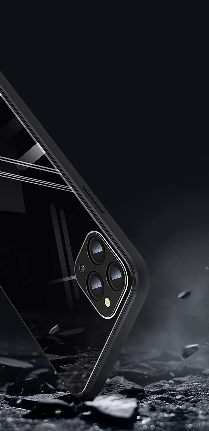 727x1500  Купить DRR Liquid Square Series Степень сдержанной стеклянной задней крышки, совместим с Apple iPhone 12 6,1 дюйма - (черный) онлайн | DRR Liquid Square Series Series Memdered Glass Back Cover, совместимый с