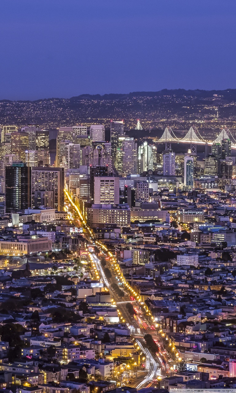 768x1280   Сан-Франциско в сумерках Обои для рабочего стола Ultra HD для 4K UHD TV: многоэкранный двойной монитор: планшет: смартфон