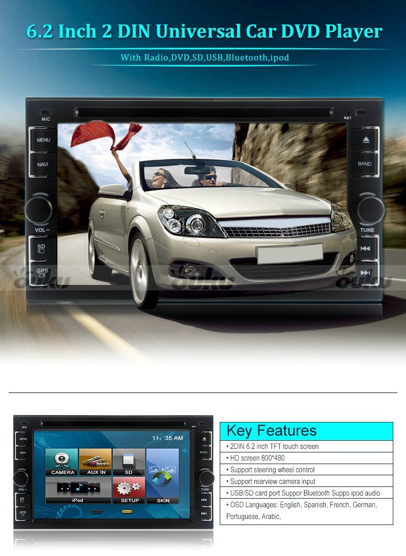800x1095  Bluetooth Audio Double Din Autoradio в Dash Car Video Player Auto DVD Car Stereo 6.2 \