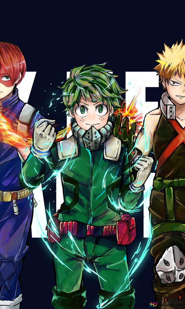 768x1280  Мой герой академия - Шото Тодороки, Изуку Мидория \ U0026 Katsuki Bakugo 2K обои скачать