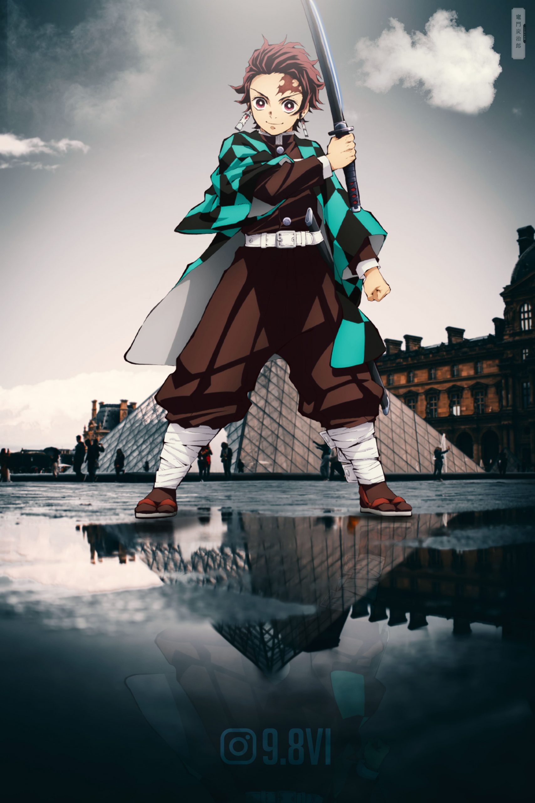 1707x2560  Мобильные обои Tanjiro - пещера обоев