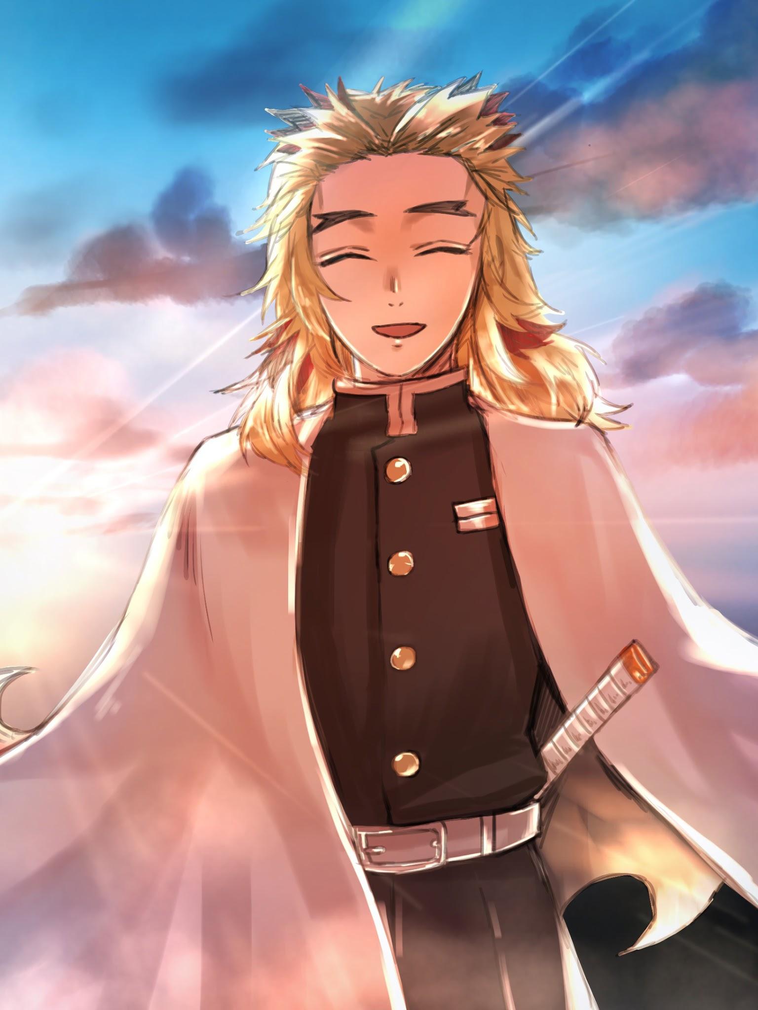 1536x2048  Kyojuro rengoku обои - пещера обоев