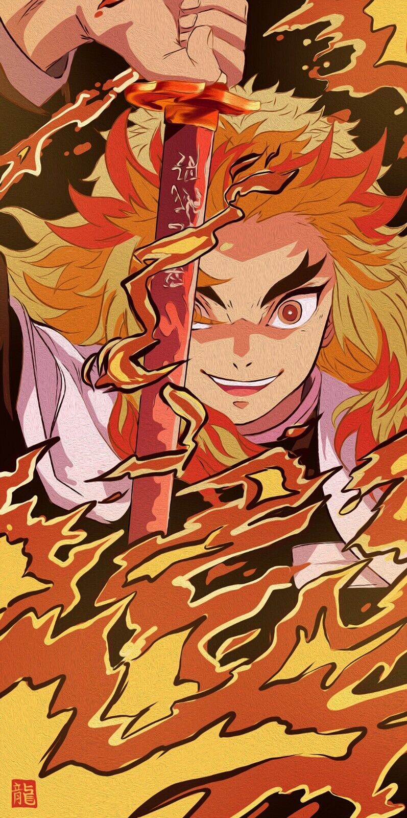 797x1600  Demon Slayer: Kyōjurō rengoku Final Set Your Heart Phopraze Tanjiro Poster 14x29 | eBay