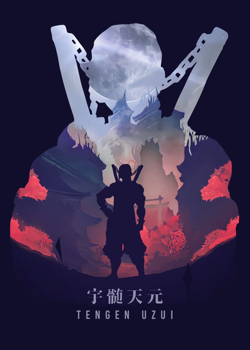 857x1200  Tengen Uzui Demon Slayer 'плакат от иллюстрации Artz | Смещение