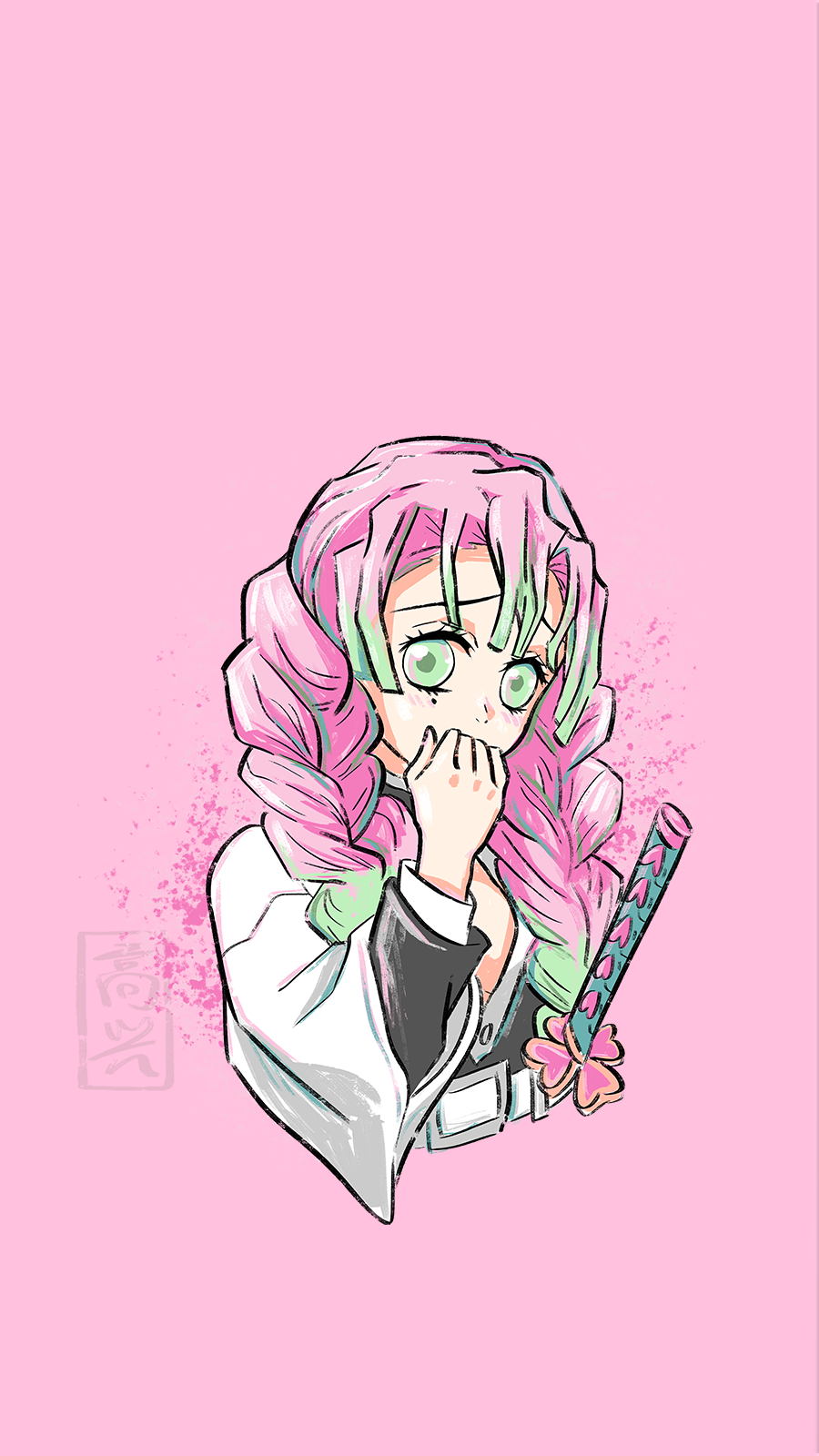 900x1600  Сделал обои Mitsuri Kanroji, надеюсь, вам все понравится: D: R/Animeart