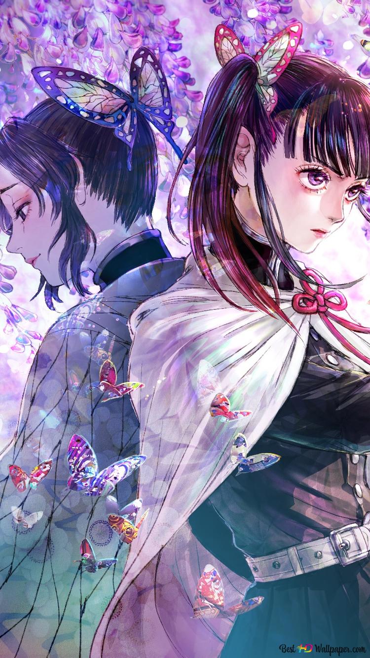 750x1334  Shinobu Kochou \ U0026 Kanao Tsuyuri 2k обои скачать