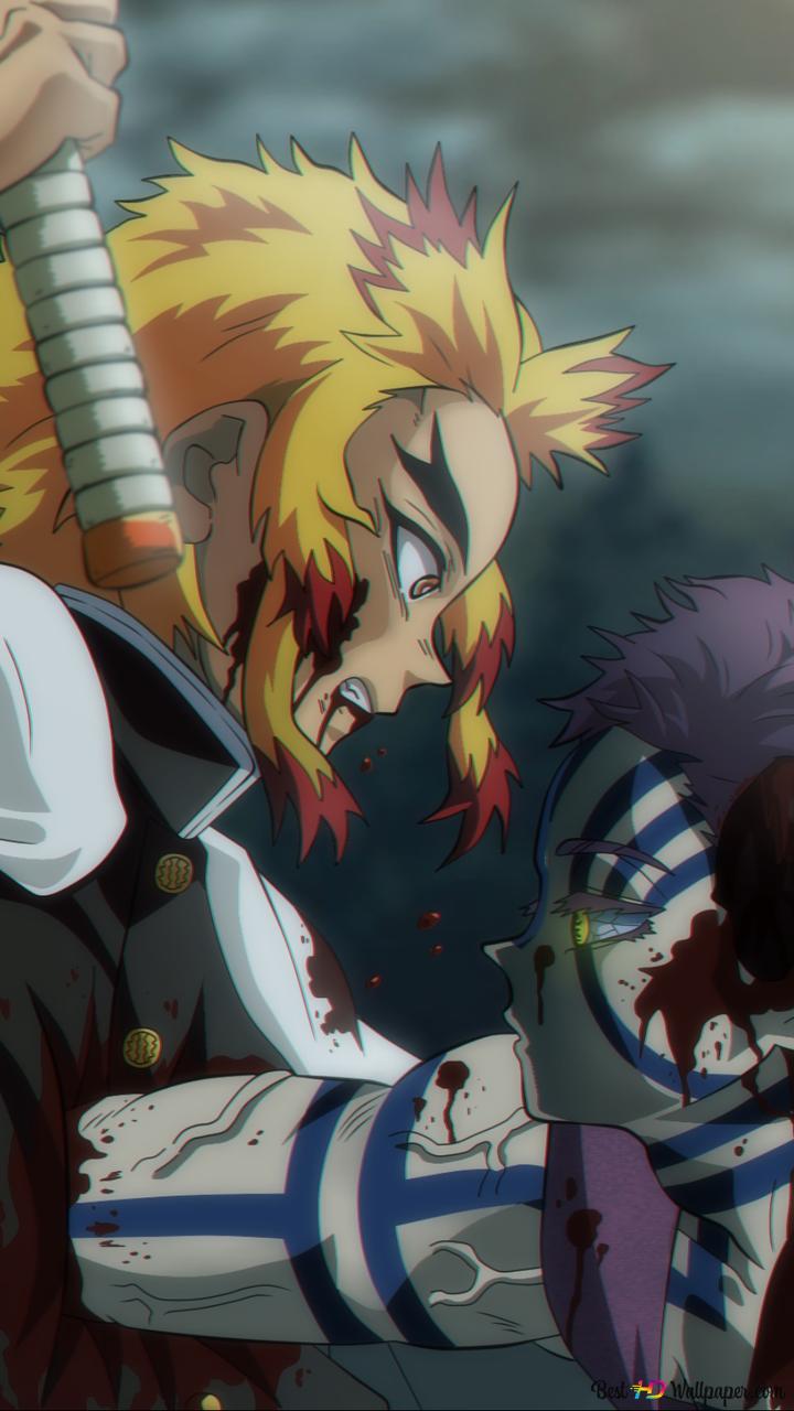 720x1280  Slayer Demon - Rengoku vs Akaza HD Скачать обои