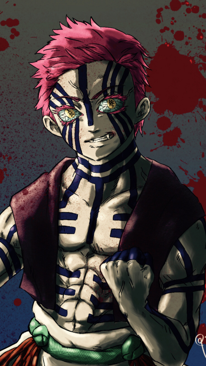 720x1280  Мобильные обои: аниме, демонов, убийца: kimetsu no Yaiba, Akaza (Demon Slayer: Kimetsu no Yaiba), 1350792 Скачать картинку бесплатно.