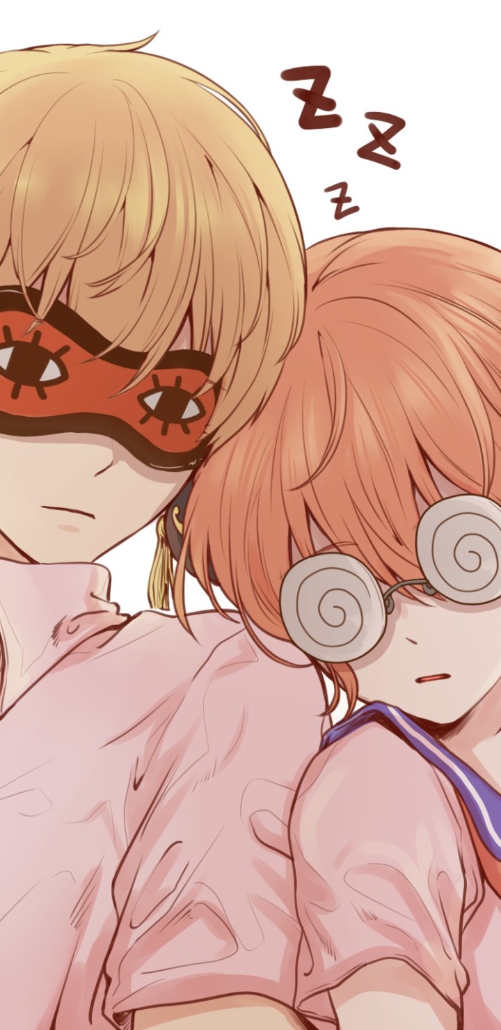 720x1480  Мобильные обои: аниме, маска, Гинтама, Окита Суго, Кагура (Гинтама), 1410148 Скачать картинку бесплатно.