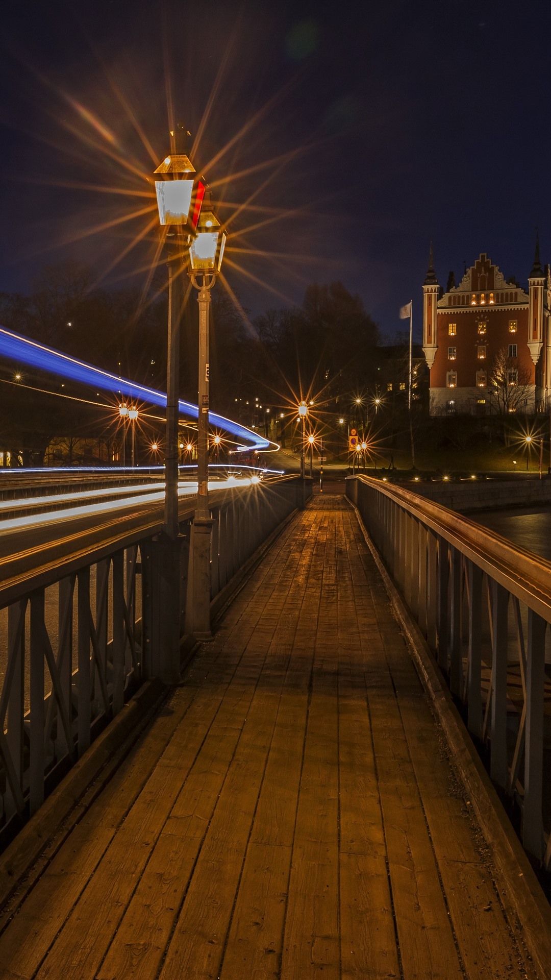 1080x1920   Стокгольм Швеция ночной город огни речной мост 1242x2688 iPhone 11 Pro / XS Max обои фоновое изображение 