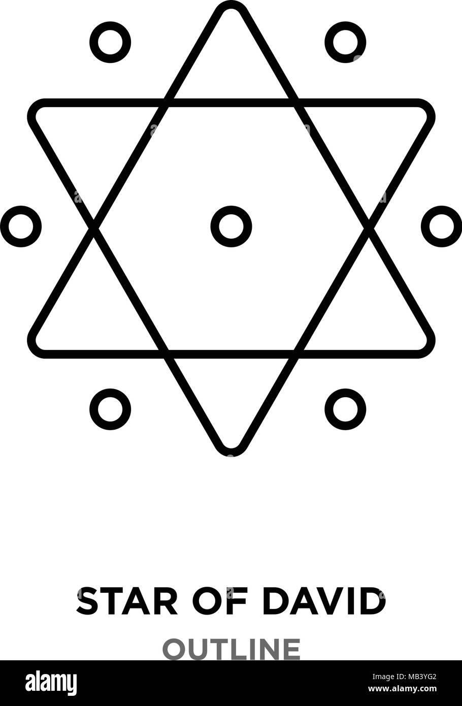 910x1390  Star of David Outline на белом фоне, с пустыми точками запаса векторного изображения \ U0026 Art - Alamy